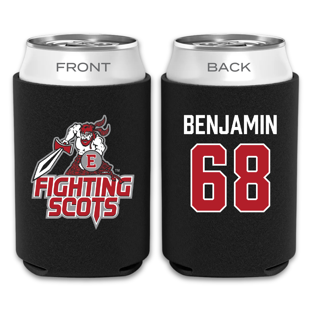 PennWest Edinboro Football Black Can Cooler - #68 Jacob Benjamin