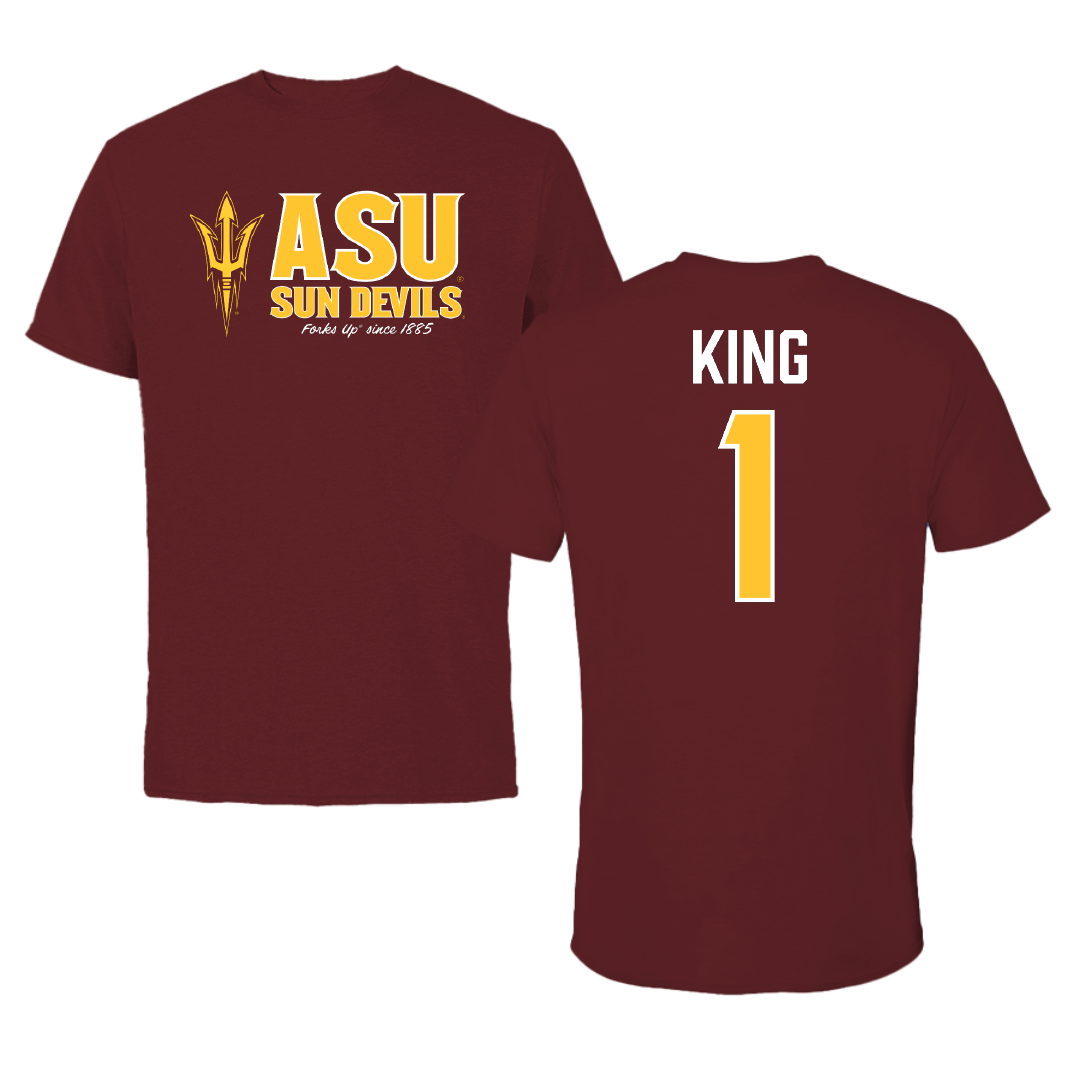 Arizona State University Baseball Maroon General Performance Tee - #1 Matt King