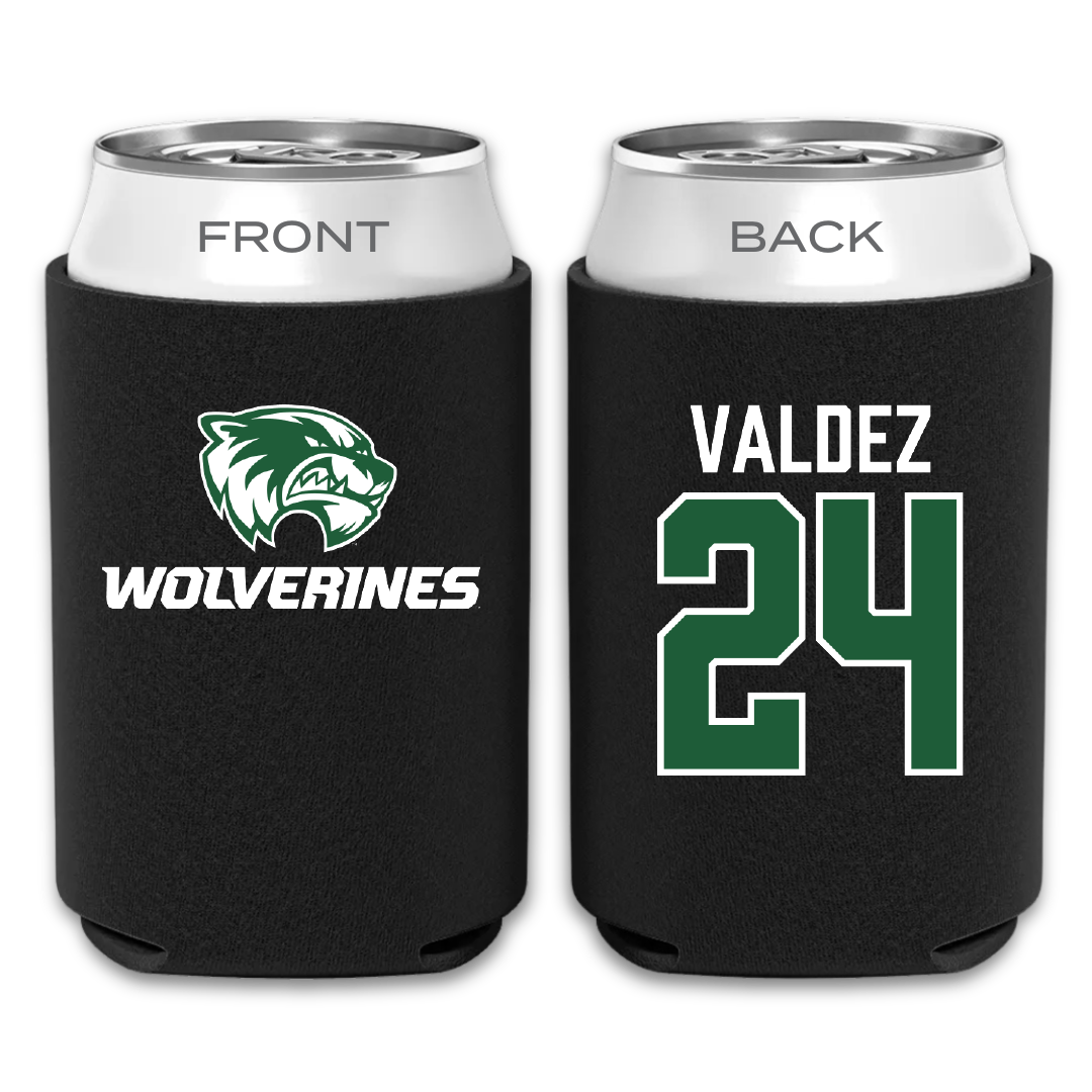 Utah Valley University Soccer Black Can Cooler - #24 Austin Valdez