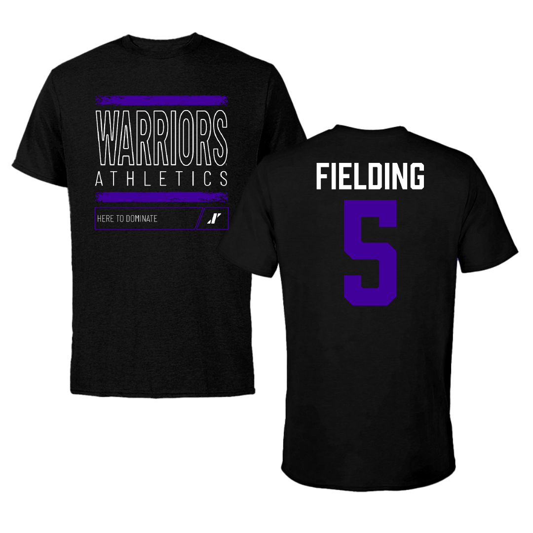 Winona State University Basketball Black Dominate Performance Tee - #5 Devon Fielding