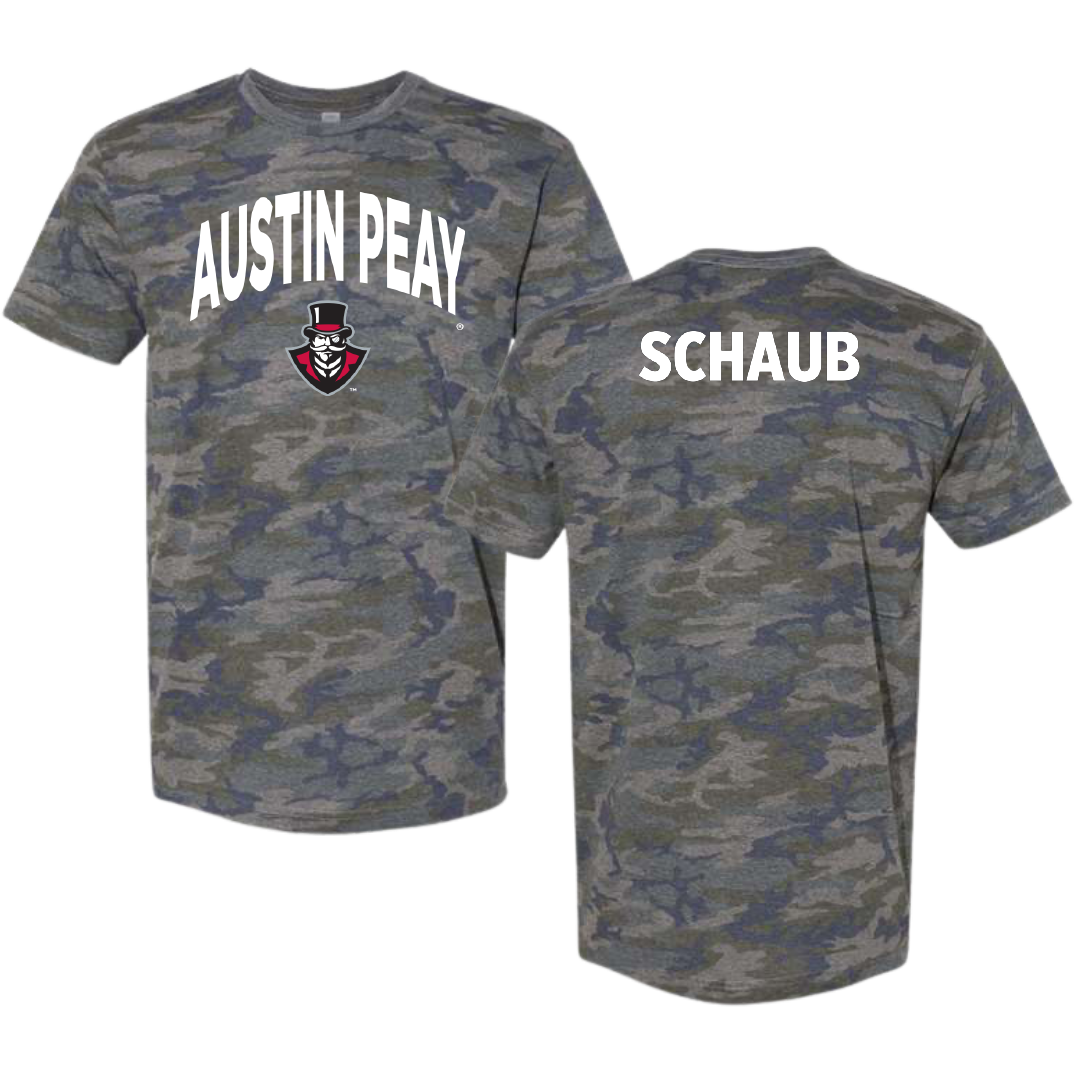Austin Peay State University Tennis Vintage Camo Tee - Aeneas Schaub