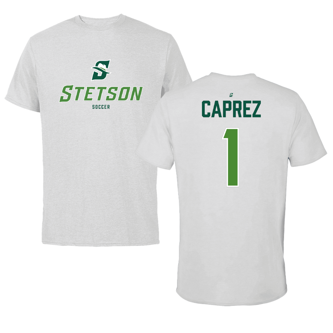 Stetson University Soccer (W) Light Gray Performance Tee - #1 Mackenzie Caprez