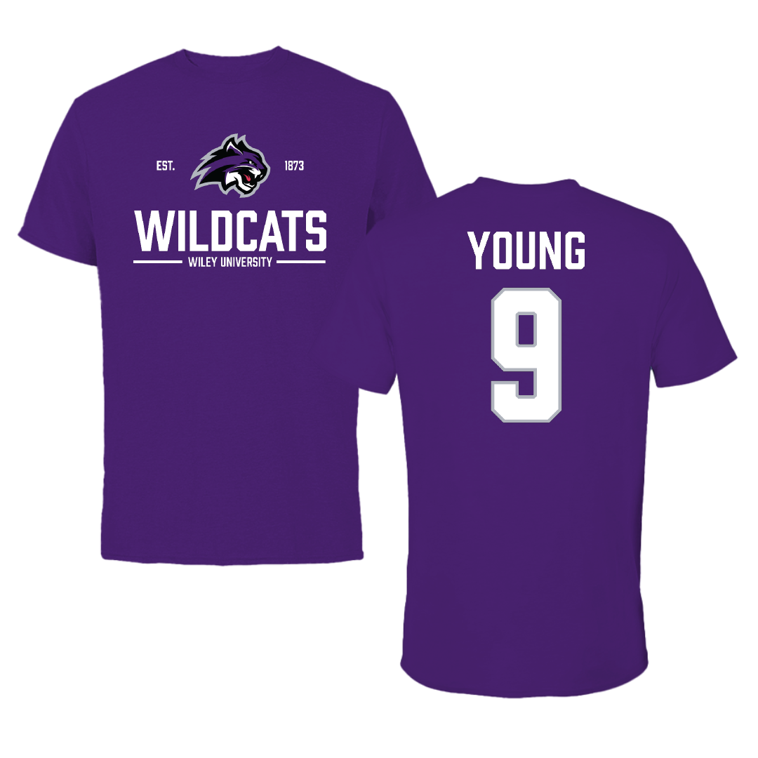 Wiley University Softball Purple General Performance Tee - #9 Sabriiyah Young