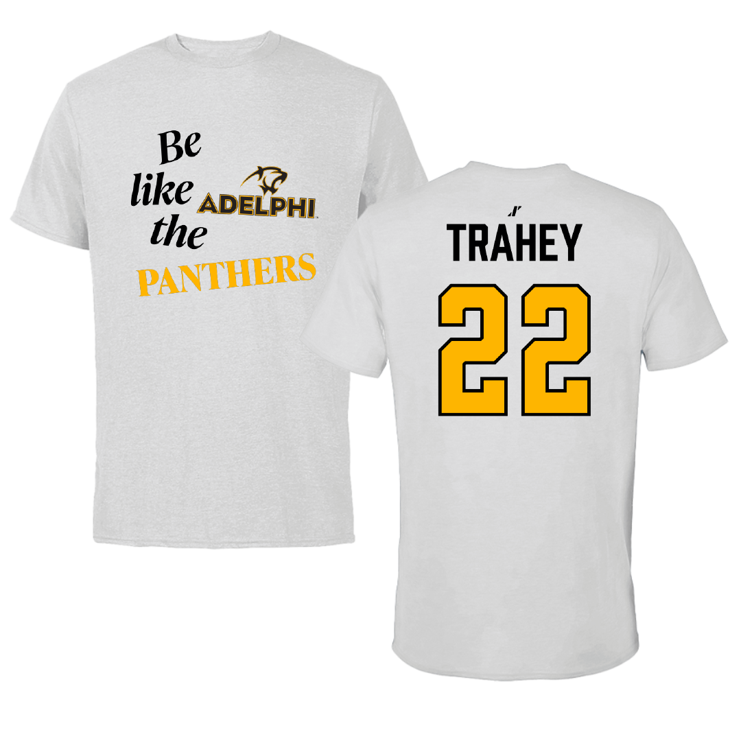 Adelphi University Soccer (W) Light Gray Be Like Us Tee - #22 Dylann Trahey