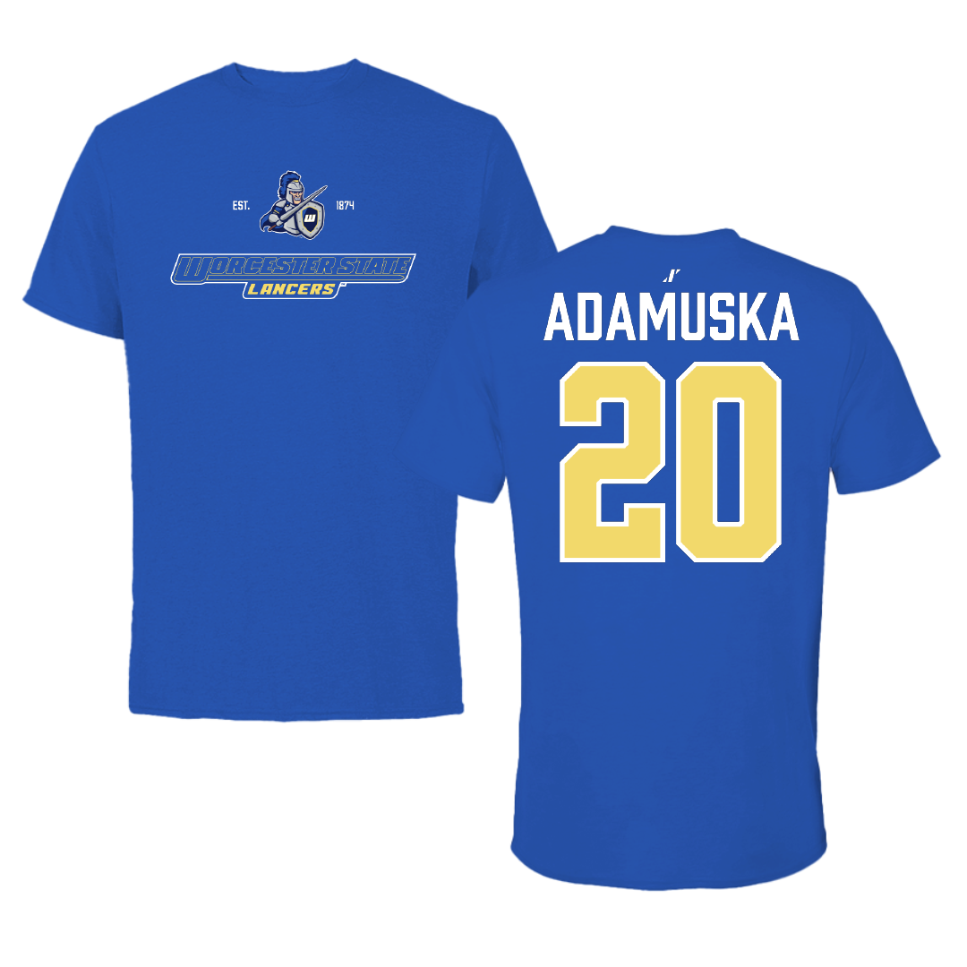 Worcester State University Softball Blue General Tee - #20 Amanda Adamuska