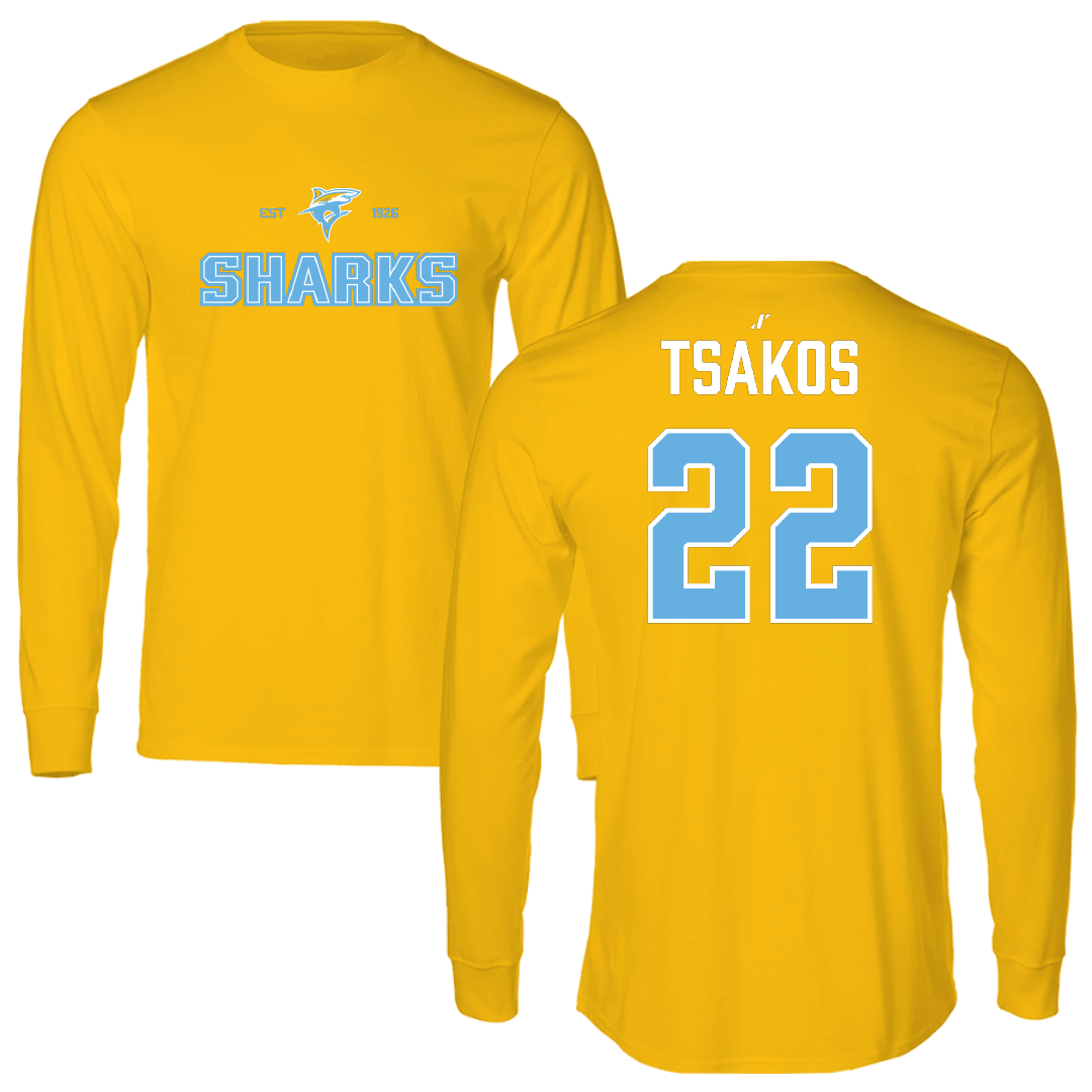 Long Island University Lacrosse (M) Gold General Long Sleeve - #22 Antony Tsakos