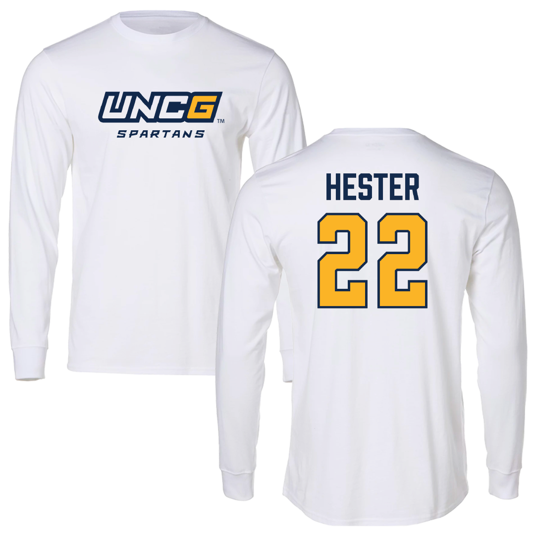 UNC Greensboro Baseball White Long Sleeve - #22 Thomas Hester