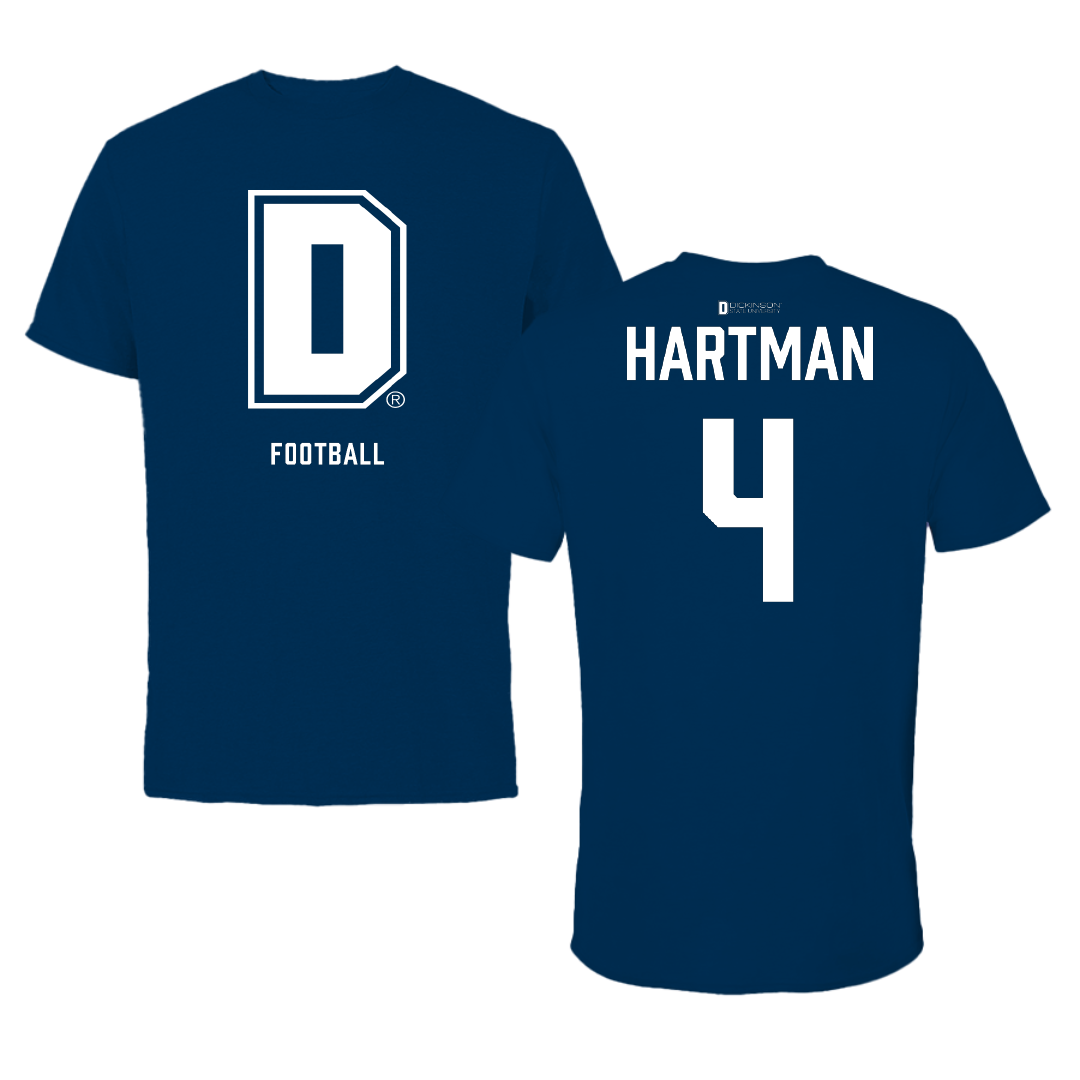 Dickinson State University Football Navy Tee - #4 Jack Hartman
