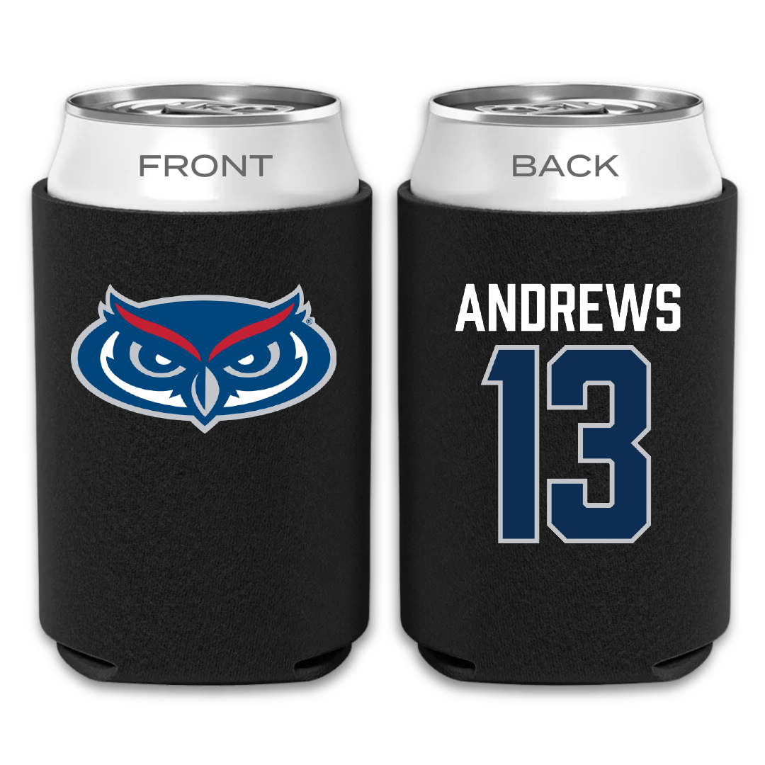 Florida Atlantic University Baseball Black Can Cooler - #13 Steven Andrews