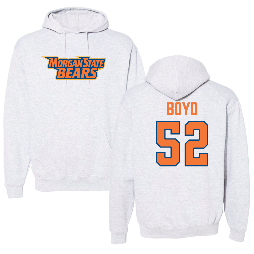 Morgan State University Football Light Gray Hoodie - #52 Kristopher Boyd