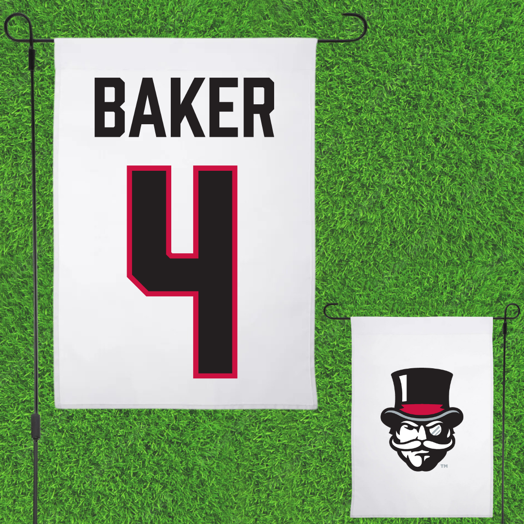 Austin Peay State University Softball White Garden Flag - #4 Emilee Baker