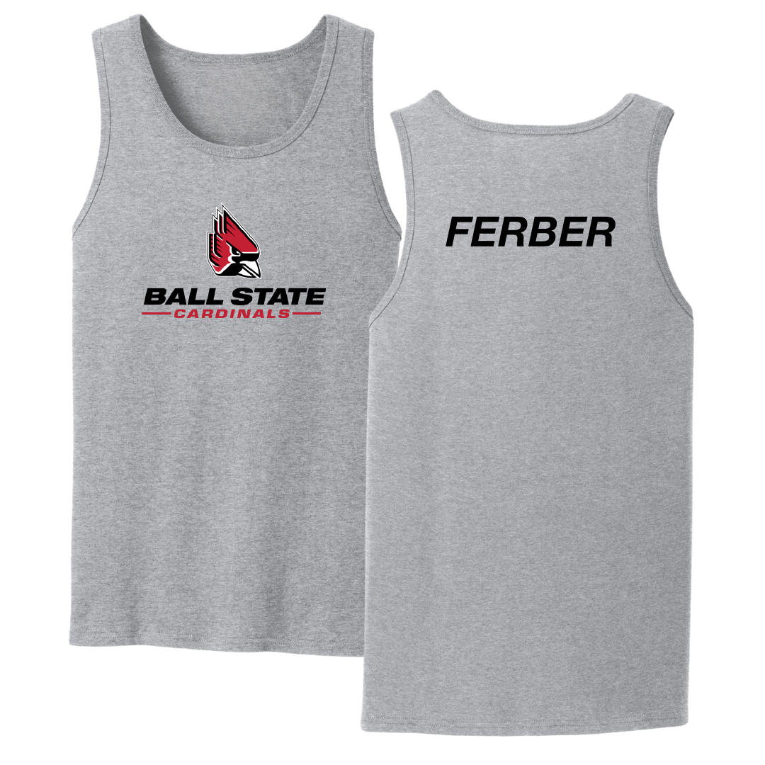 Ball State University Swimming & Diving Sport Gray Tank Top - Reeve Ferber