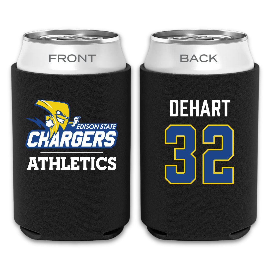 Edison State Community College Baseball Black Can Cooler - #32 Ben Dehart