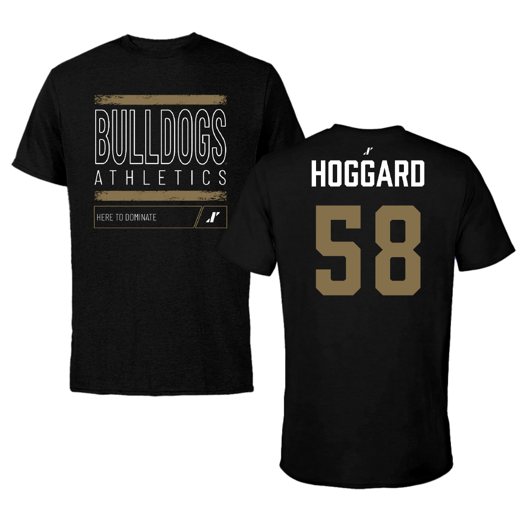 Bryant University Football Black Dominate Performance Tee - #58 Destyn Hoggard