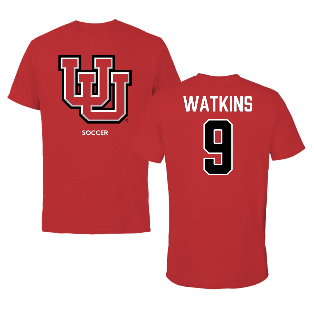 University of Utah Soccer (W) Red Tee - #9 Grace Watkins