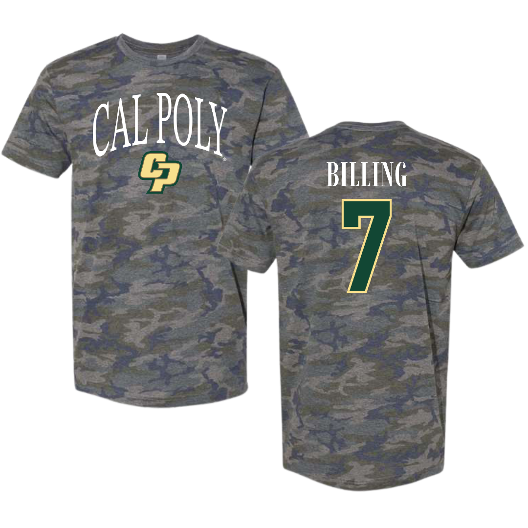 Cal Poly Basketball (W) Vintage Camo Tee - #7 Jordan Billing
