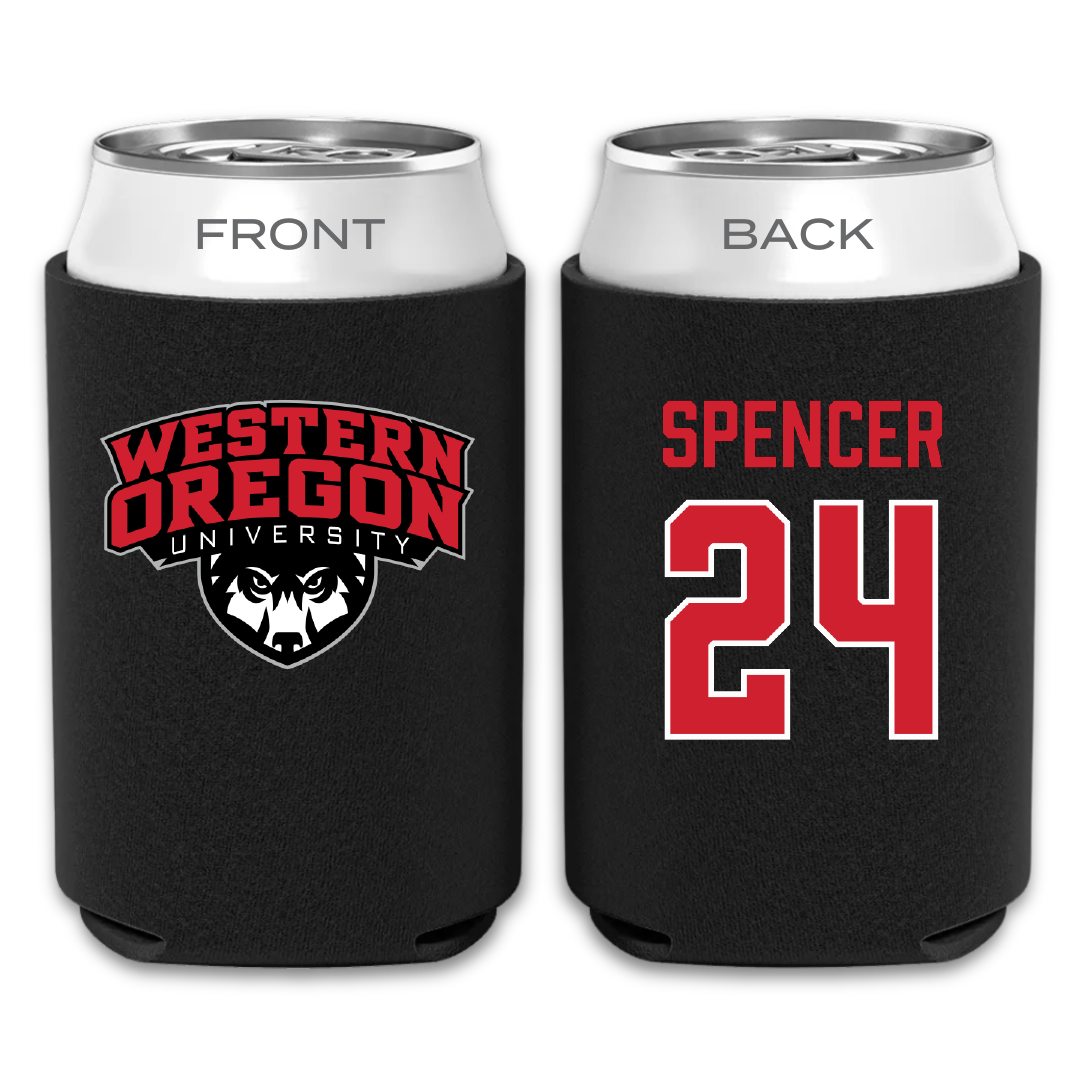 Western Oregon University Basketball (M) Black Can Cooler - #24 Liam Spencer