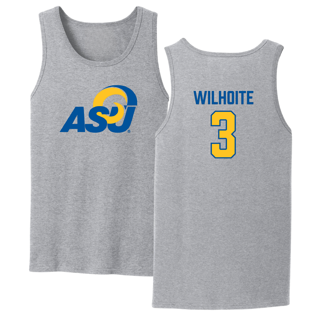 Angelo State University Baseball Sport Gray Tank Top - #3 Blake Wilhoite