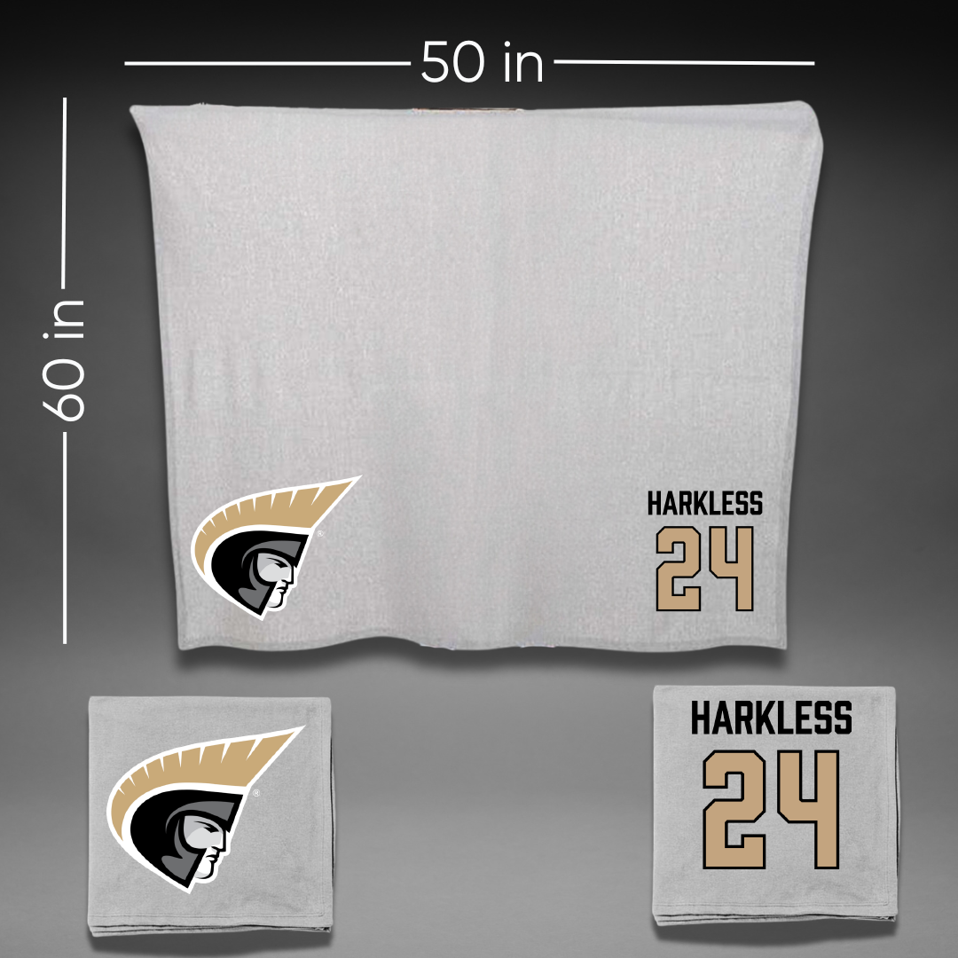 Anderson University (South Carolina) Football Gray Blanket - #24 Chantwan Harkless