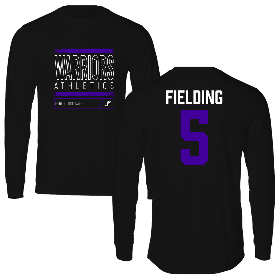 Winona State University Basketball Black Dominate Performance Long Sleeve - #5 Devon Fielding