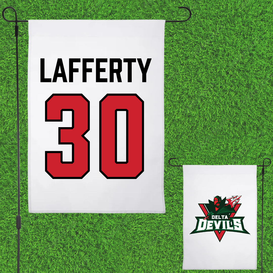 Mississippi Valley State University Baseball White Garden Flag - #30 Clint Lafferty