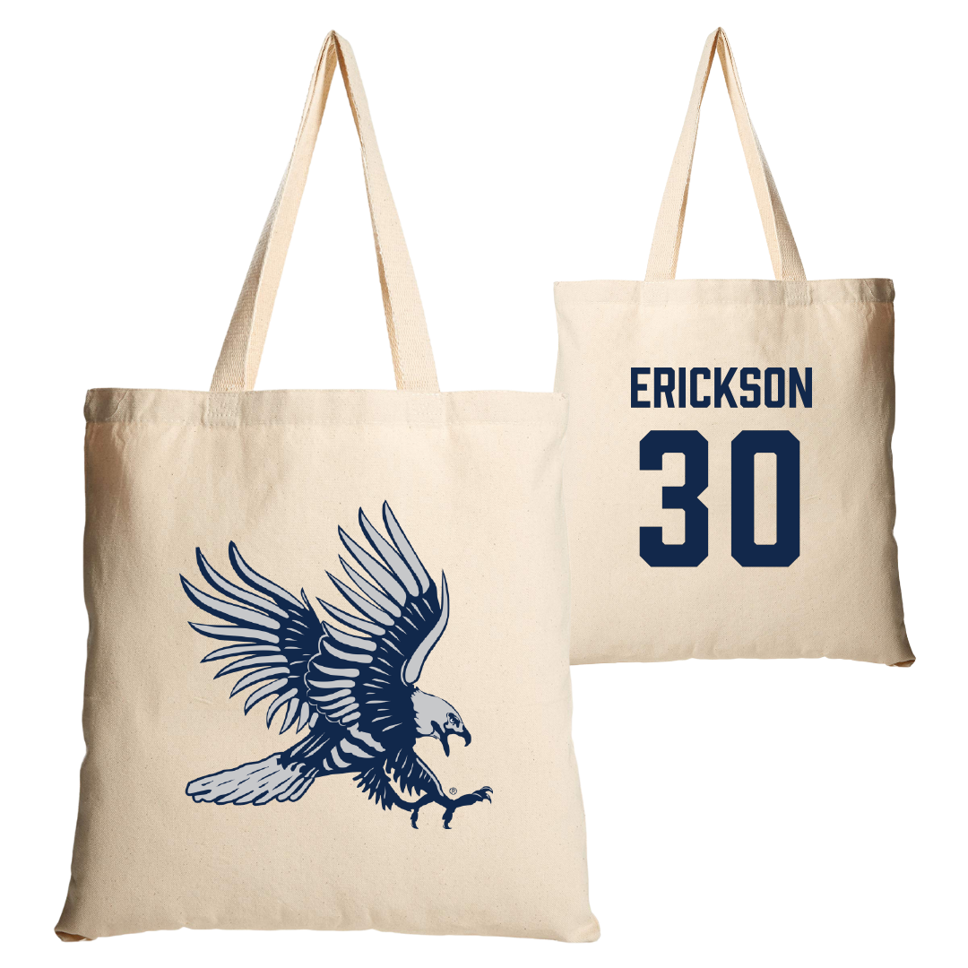 Dickinson State University Baseball Tan Canvas Tote Bag - #30 Cameron Erickson