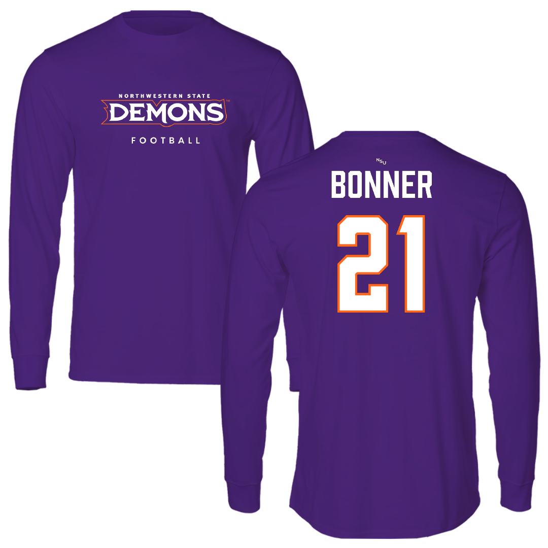 Northwestern State University Football Purple Demons Performance Long Sleeve - #21 Ja’Marion Bonner