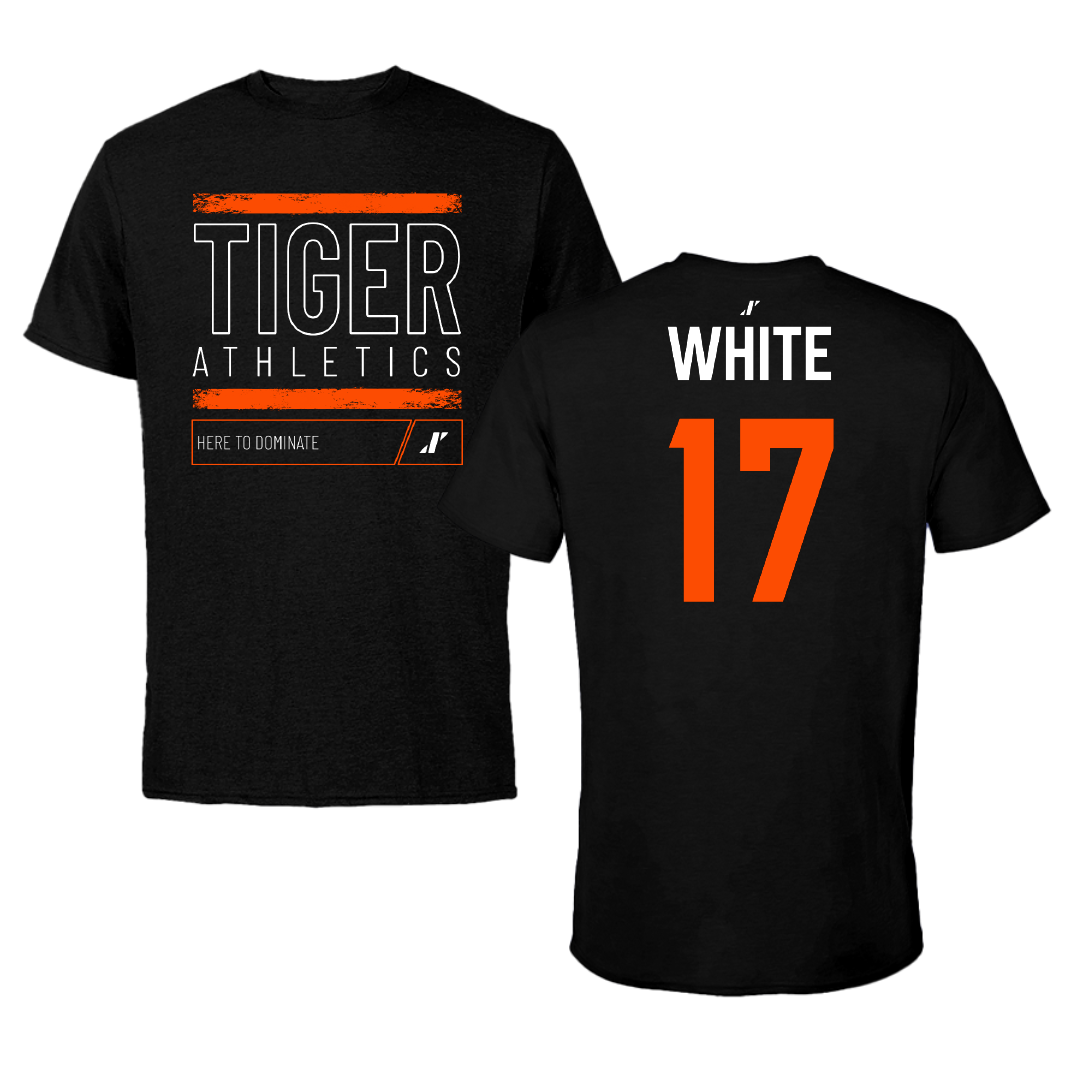 East Central University Volleyball Black Dominate Performance Tee - #17 Kensington White