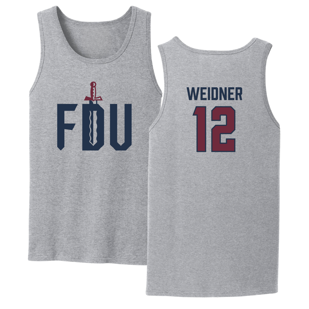 Fairleigh Dickinson University-Metropolitan Campus Lacrosse Sport Gray Tank Top - #12 Addie Weidner