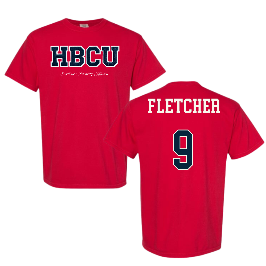 Howard University Softball Red HBCU Varsity Comfort Colors Tee - #9 Sidney Fletcher