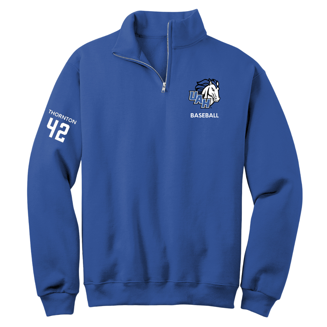 Huntsville Baseball Blue Quarter-Zip - #42 Jake Thornton