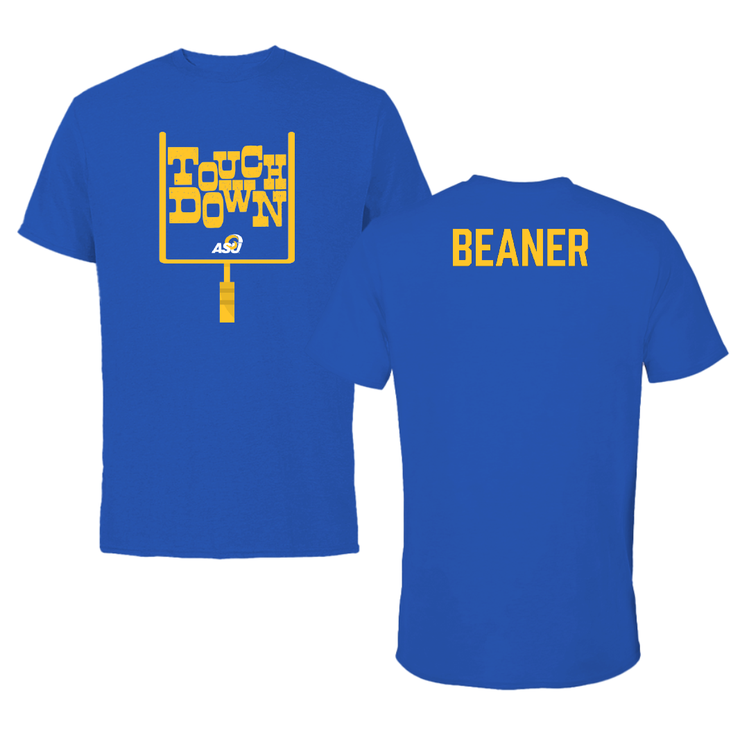 Angelo State University Football Blue Touchdown Performance Tee - Jaymez Beaner