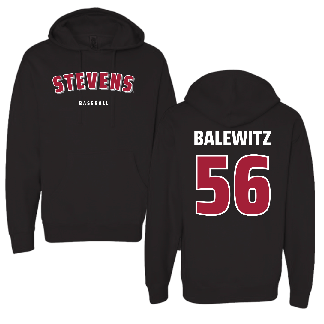 Stevens Institute of Technology Baseball Black Hoodie - #56 Edward Balewitz
