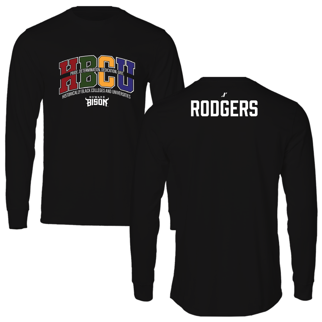 Howard University Swimming & Diving Black HBCU Performance Long Sleeve - Daren Rodgers