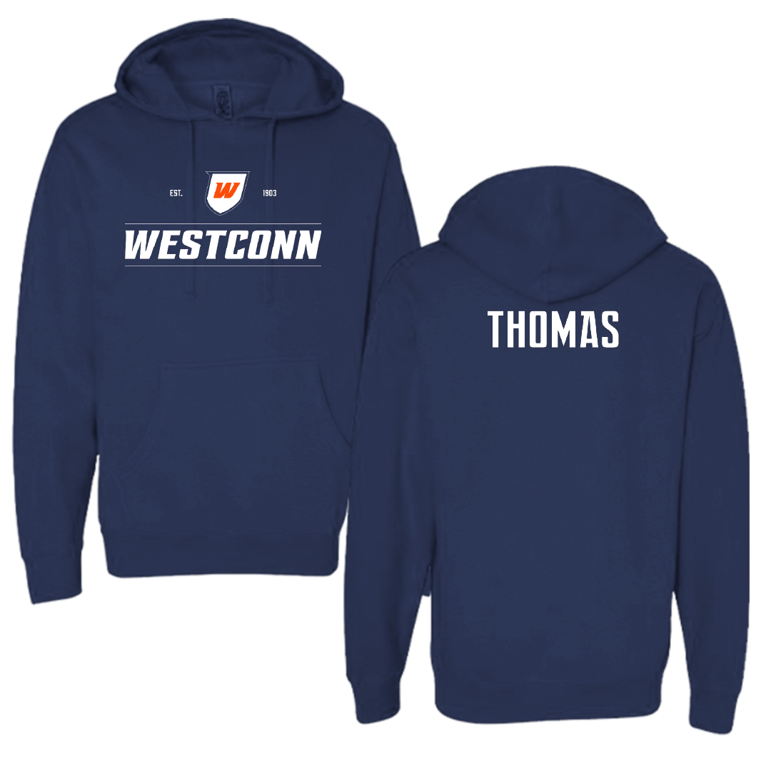 Western Connecticut State University Football Navy General Hoodie - William Thomas