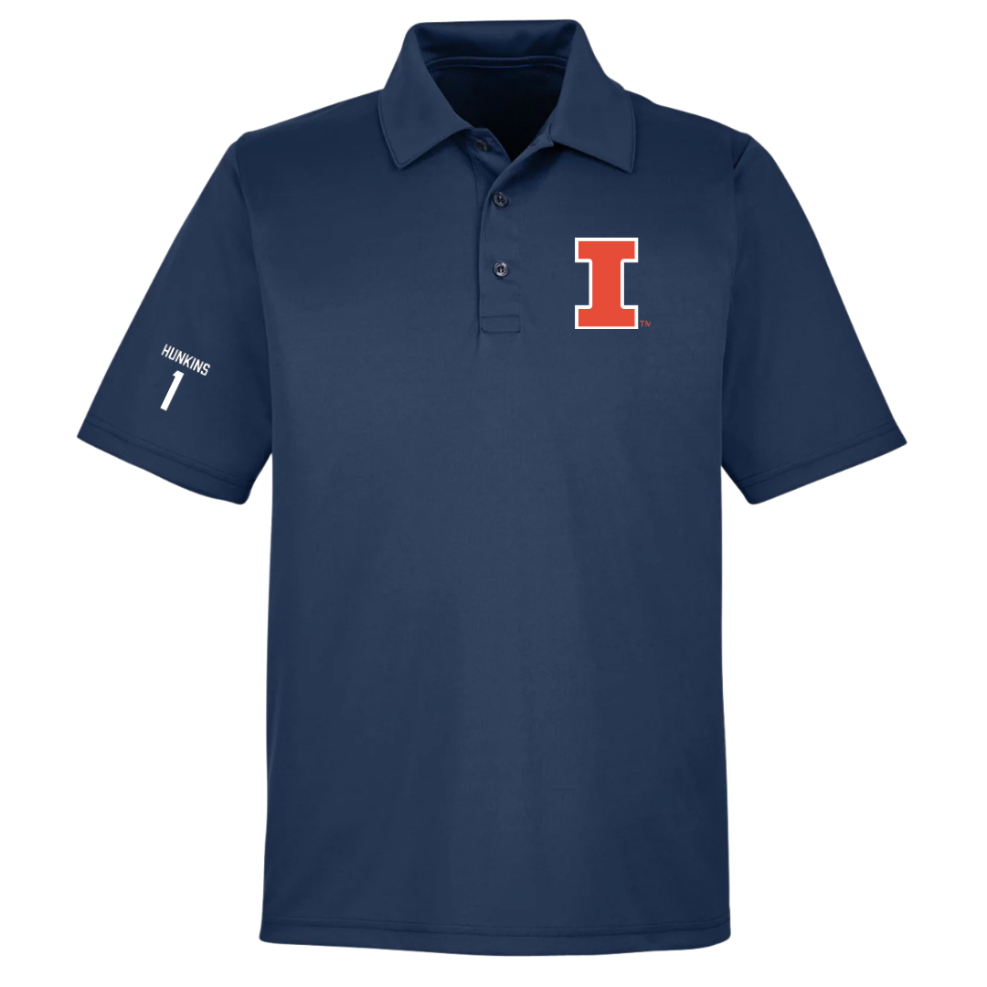 University of Illinois Softball Navy Polo - #1 Reese Hunkins