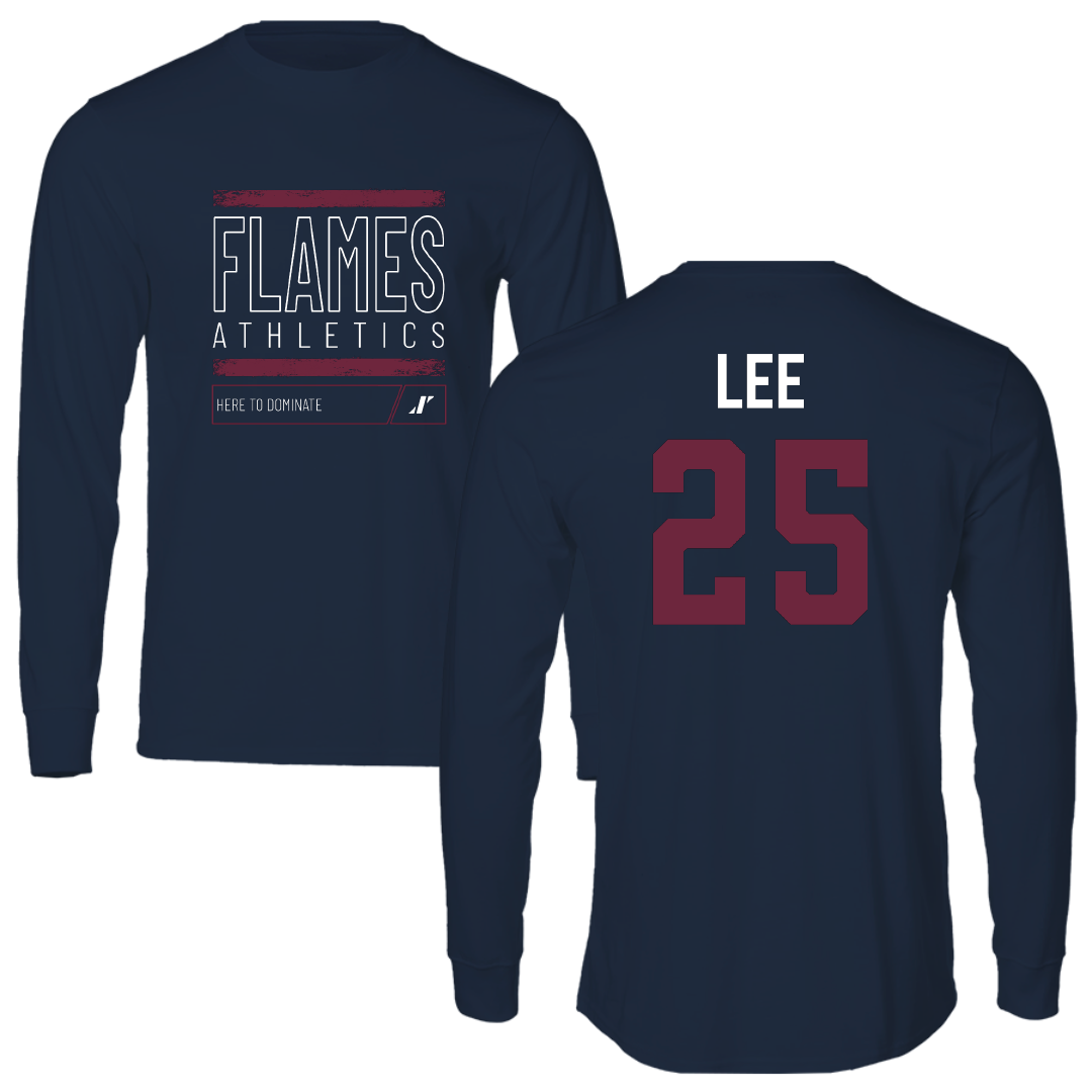 Lee University Basketball (W) Navy Dominate Long Sleeve - #25 Curtlyn Lee