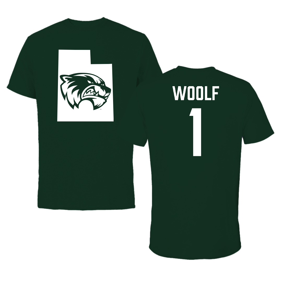 Utah Valley University Volleyball Forest Green State Tee - #1 Maranda Woolf