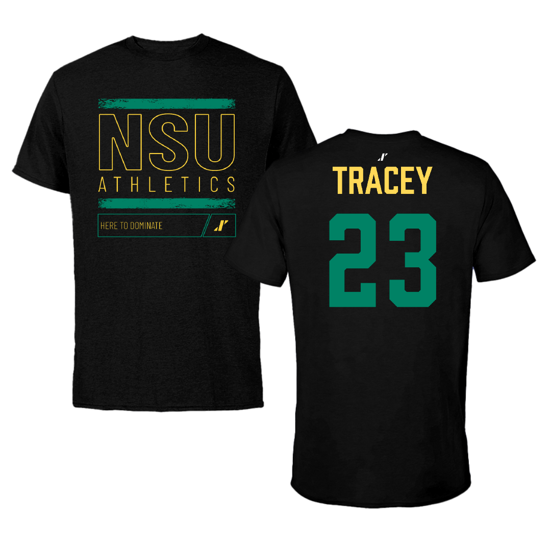 Norfolk State University Football Black Dominate Tee - #23 Noah Tracey
