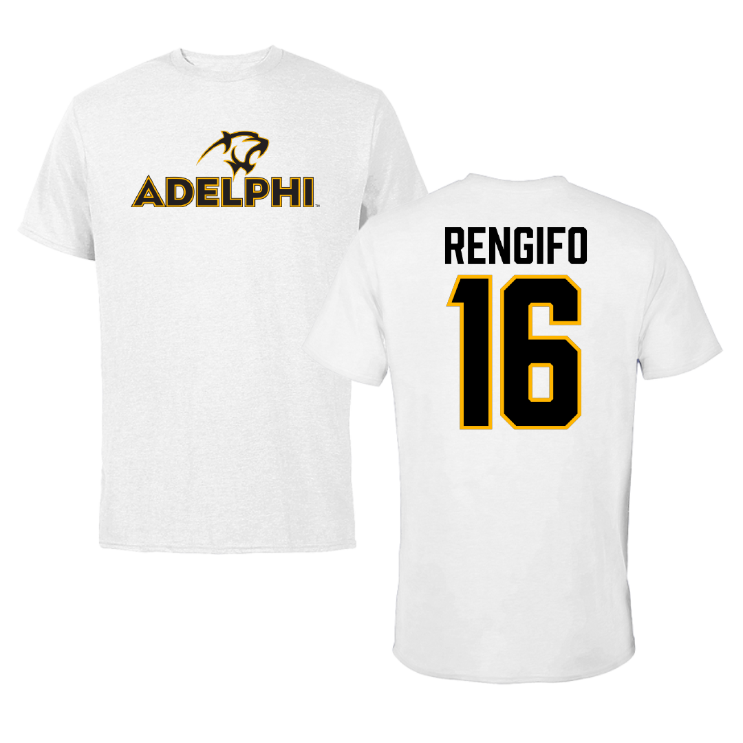 Adelphi University Baseball White Tee - #16 Giancarlo Rengifo