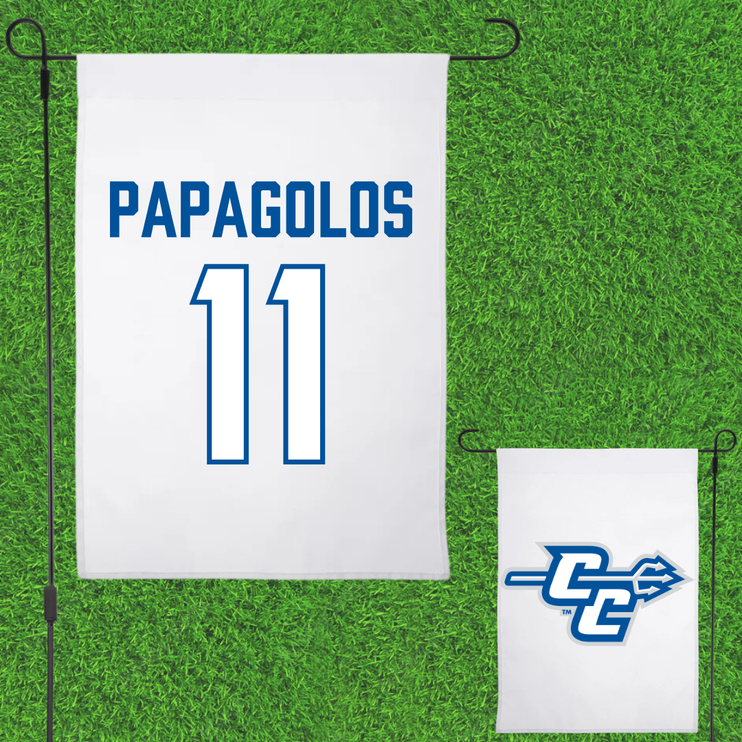 Central Connecticut State University Lacrosse (W) White Garden Flag - #11 Addison Papagolos