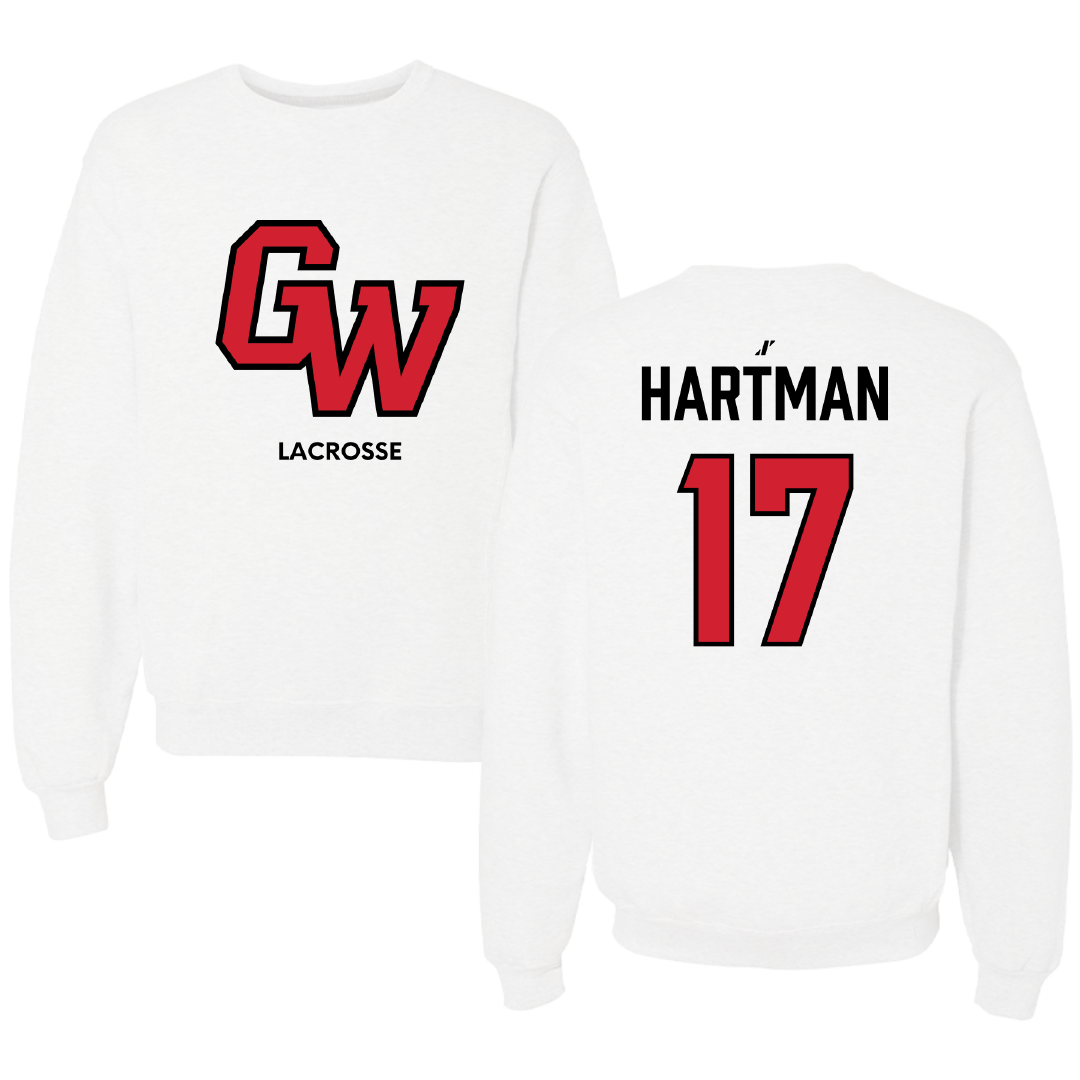 Gardner-Webb University Lacrosse (W) White Crewneck - #17 Andrea Hartman
