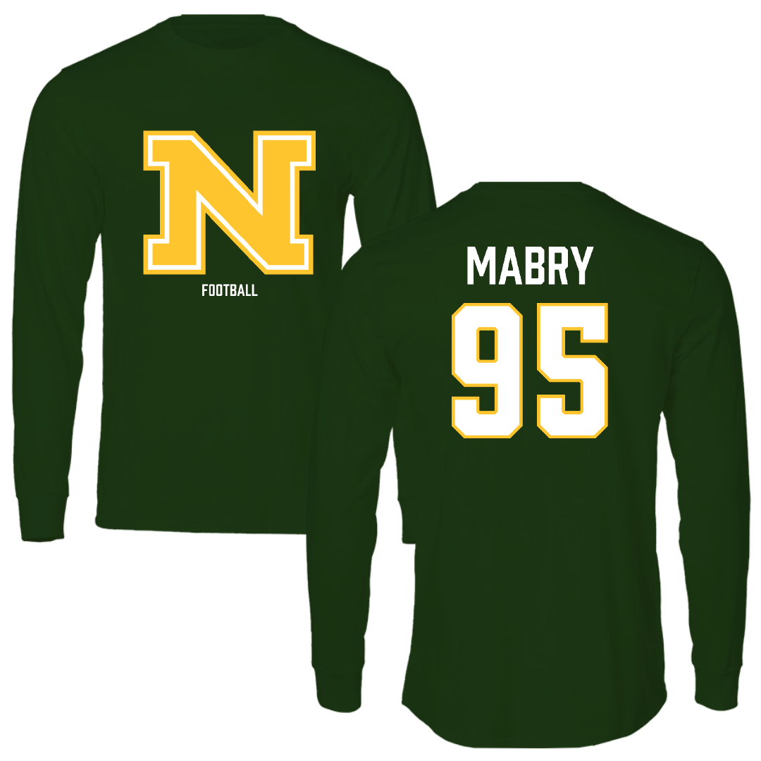 Northern Michigan University Football Forest Green Performance Long Sleeve - #95 Jhermari Mabry