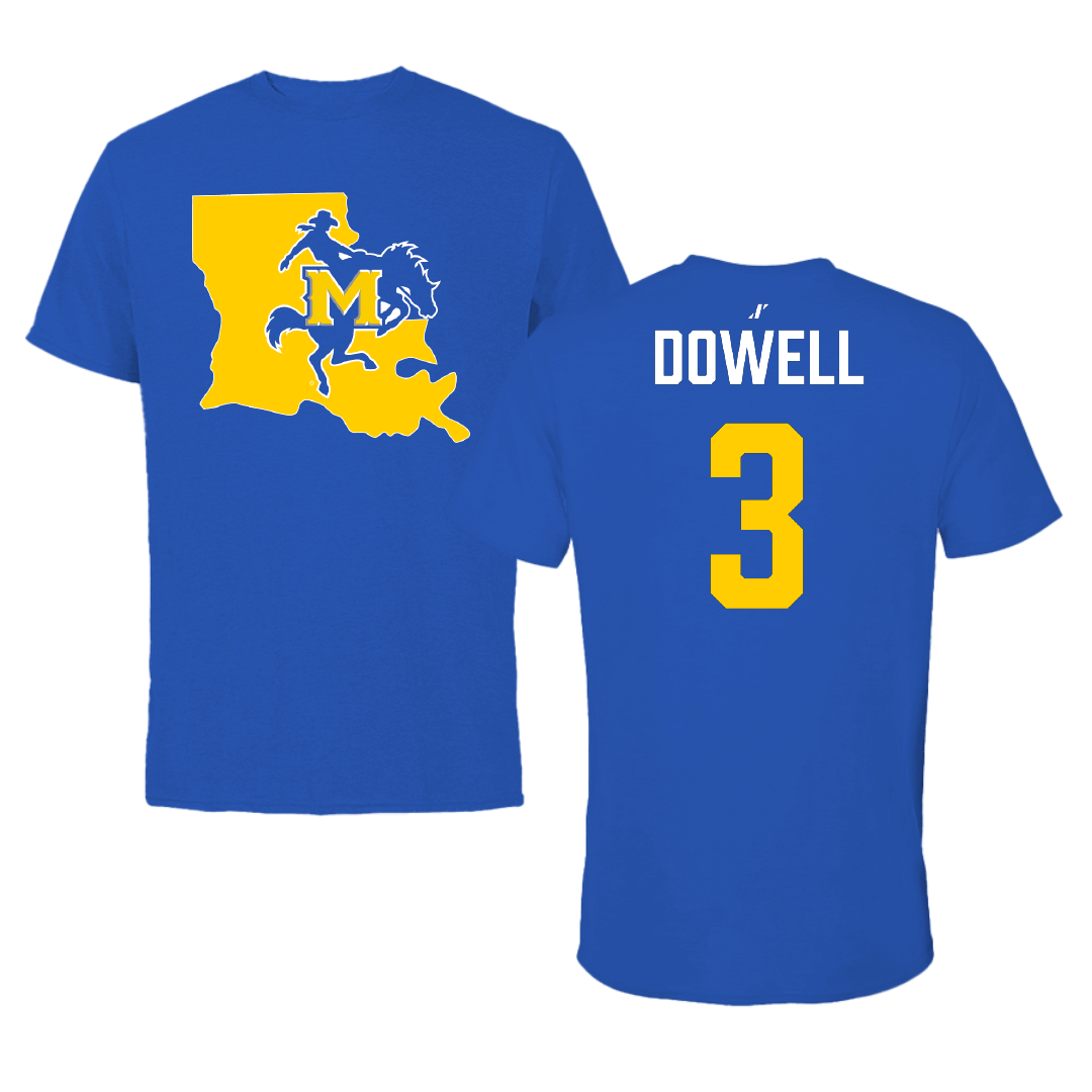 McNeese State University Baseball Blue State Tee - #3 Easton Dowell