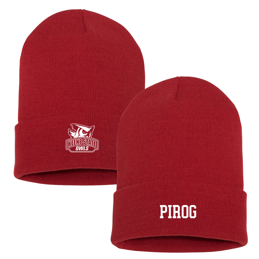 Keene State College Baseball Red Beanie - #21 Nate Pirog