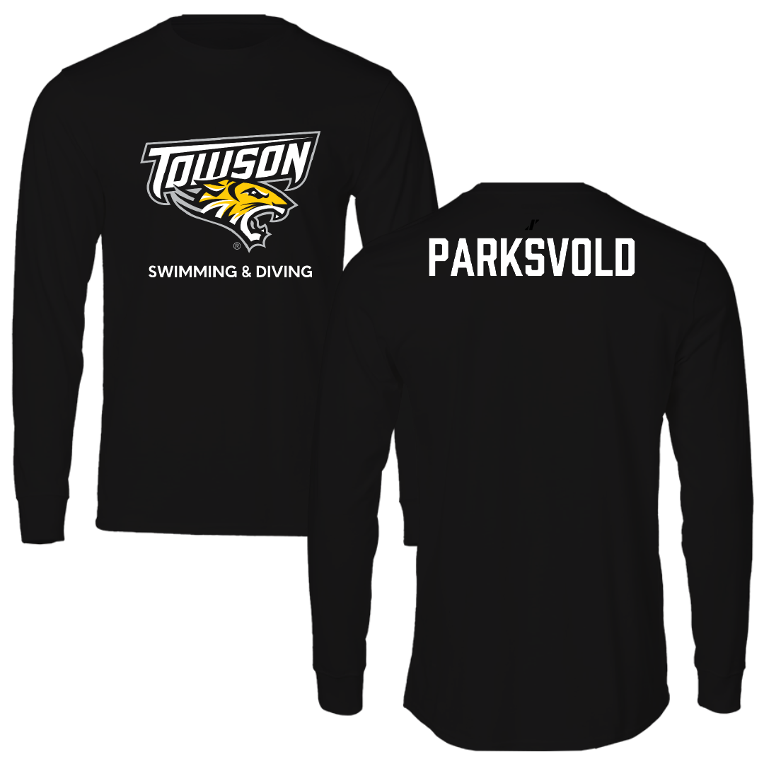 Towson University Swimming & Diving Black Performance Long Sleeve - Sara Parksvold