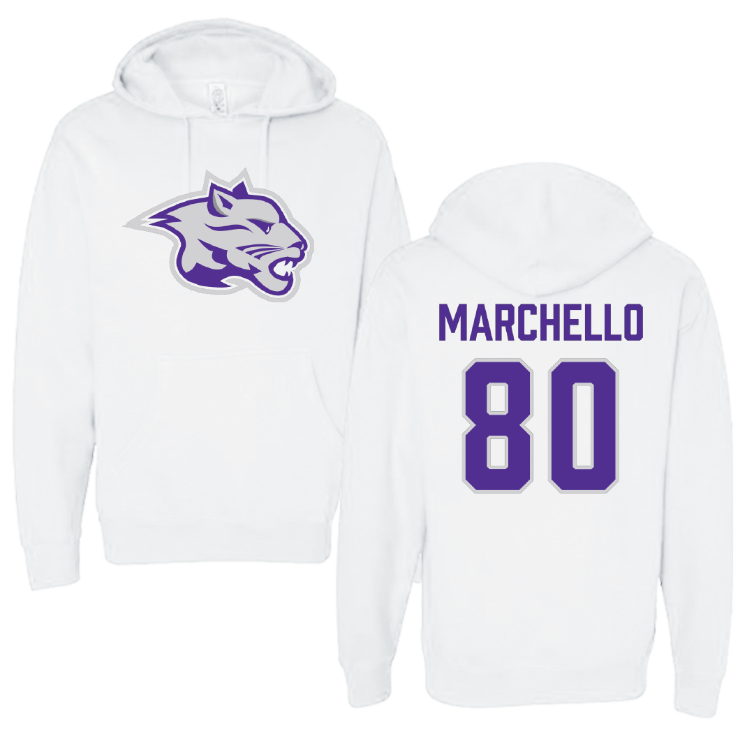 Young Harris College Lacrosse (M) White Hoodie - #80 Sam Marchello