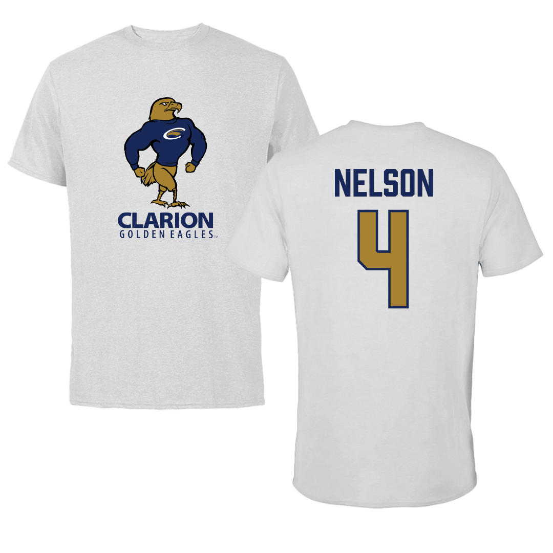 PennWest Clarion Basketball Light Gray Performance Tee - #4 Trey Nelson