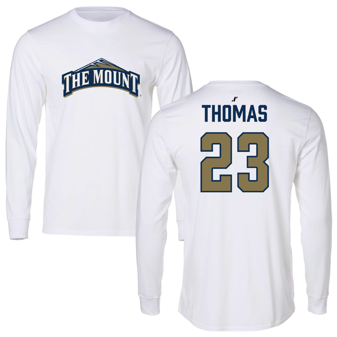 Mount St. Mary's University Lacrosse White Long Sleeve - #23 Camille Thomas