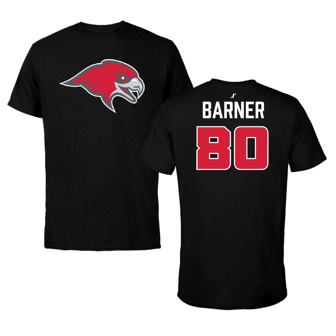 Montclair State University Football Black Performance Tee - #80 Sincere Barner